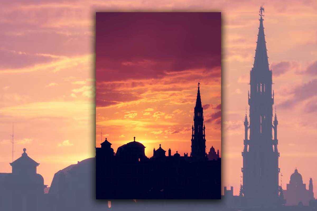 Silhouet skyline Brussel