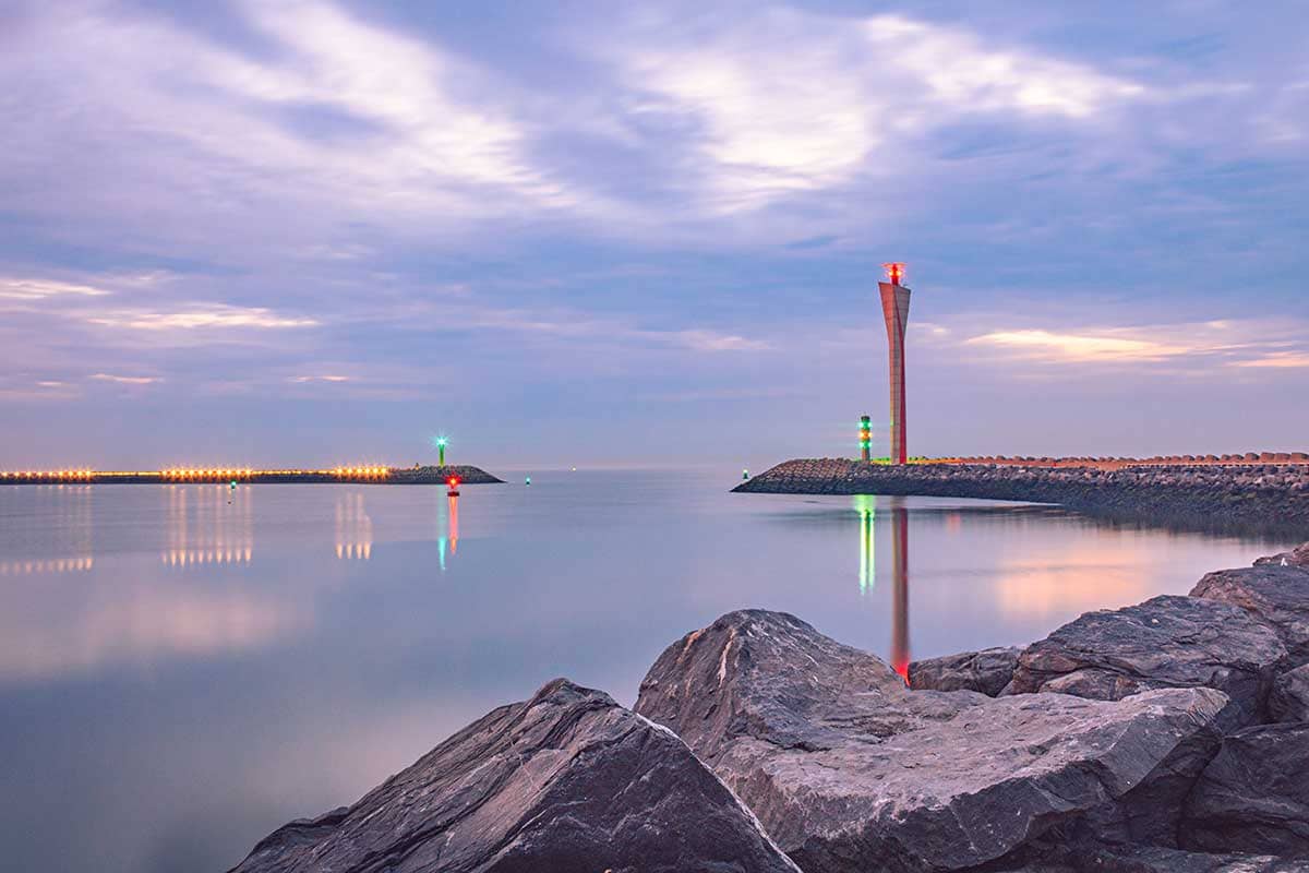 Oostende Oosteroever tijdens blauw kwartier | Landschap | Nachtfotografie