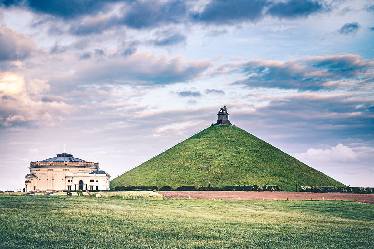 De Leeuw van Waterloo met pavilioen in Eigenbrakel, België