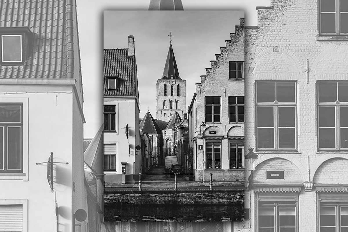 Sint Gilliskerk in Brugge | Stadsfotografie | Zwart-Wit