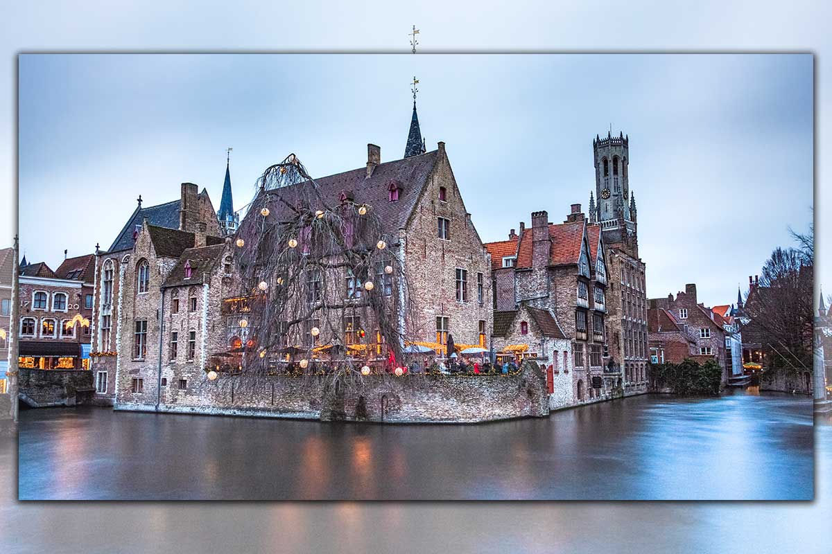 Panorama Long exposure bij Rozenhoedkaai in Brugge | Kleur