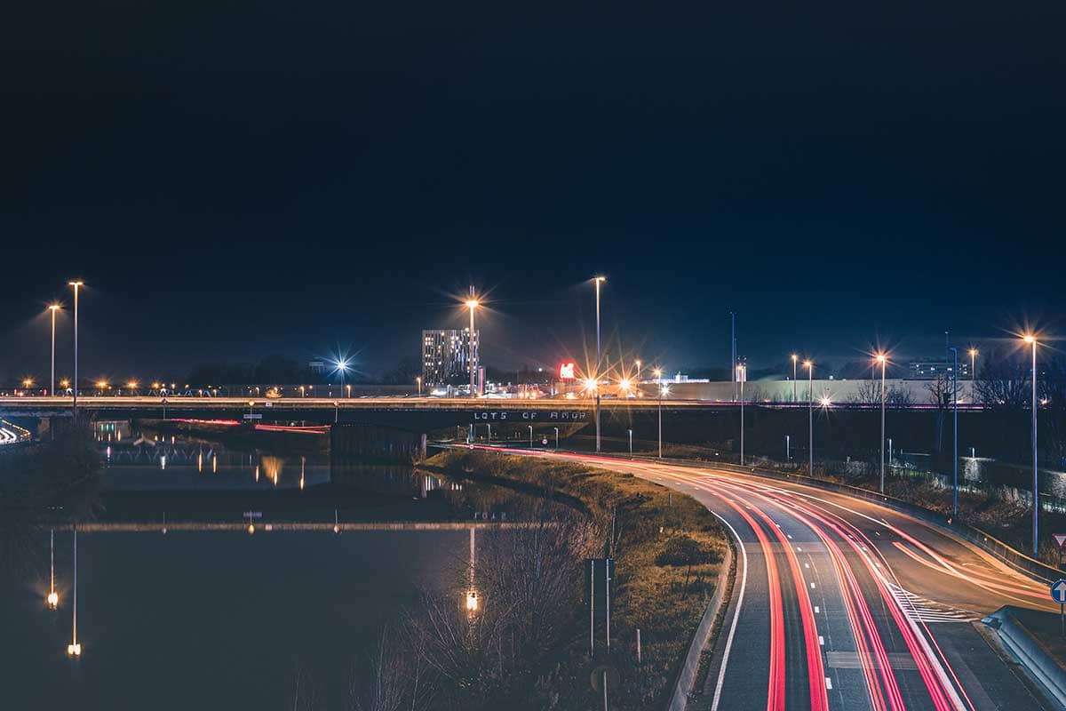 Lighttrails op snelweg ring Gent | Nachtfotografie