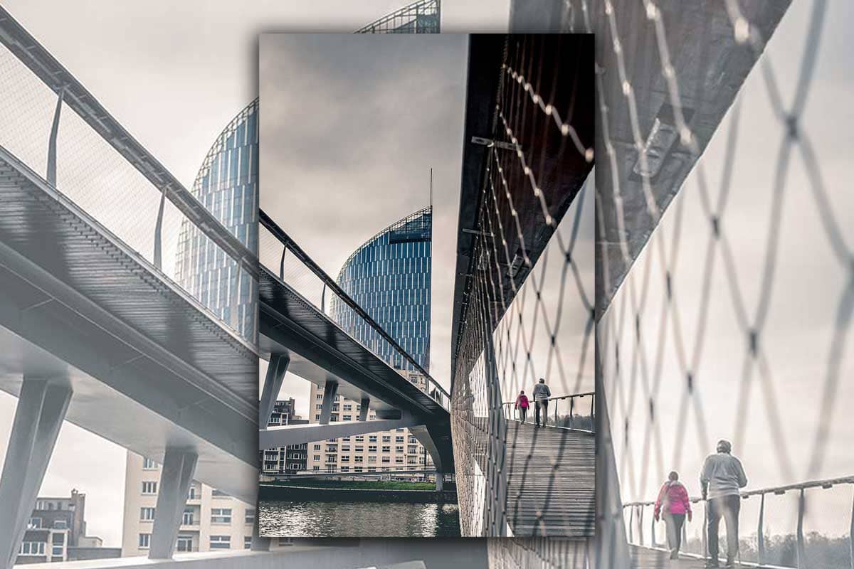 Voetgangersbrug Passerelle La Belle Liégeoise | Stadsfotografie