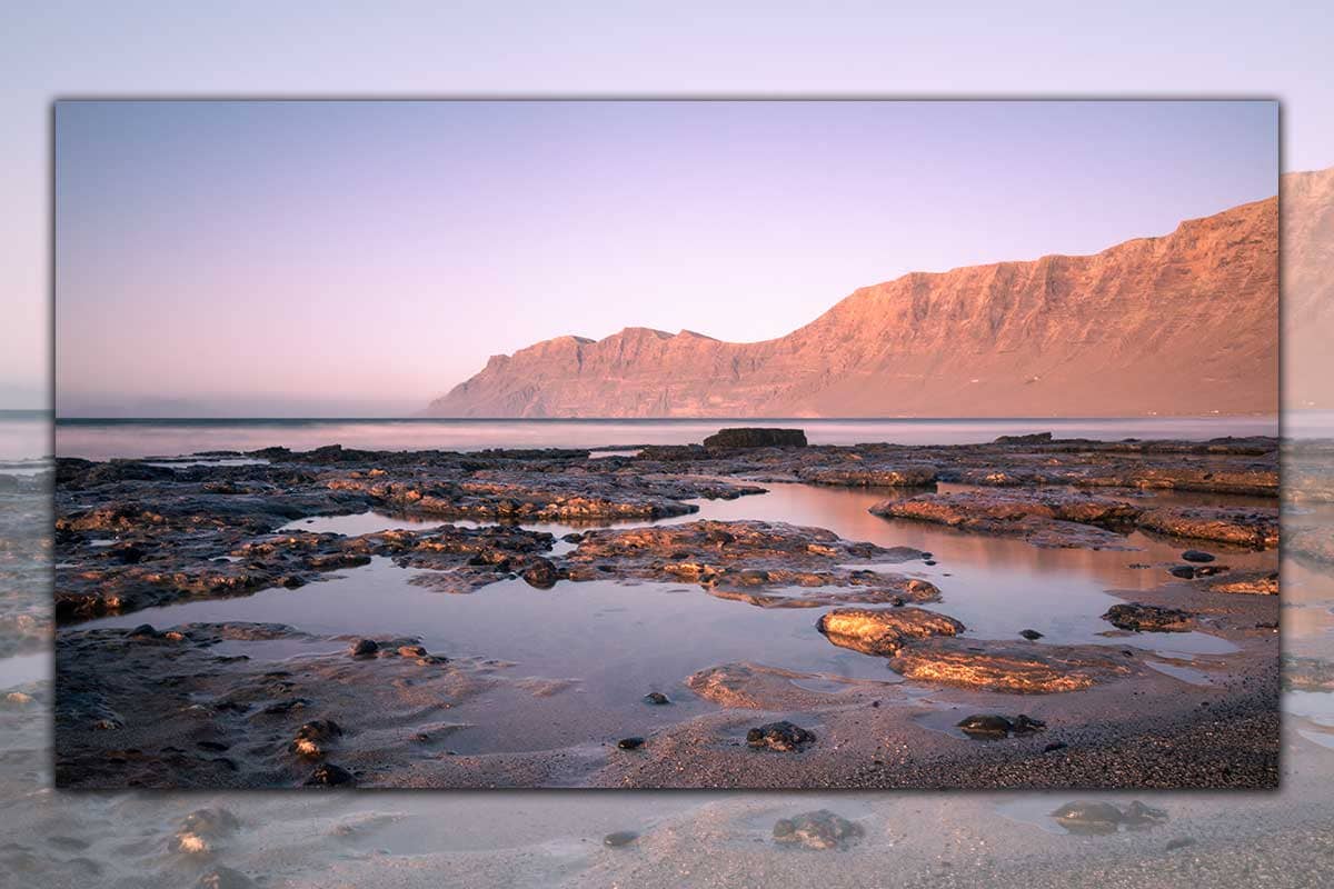 Golden hour bij Playa Famara | Panorama| Reisfotografie