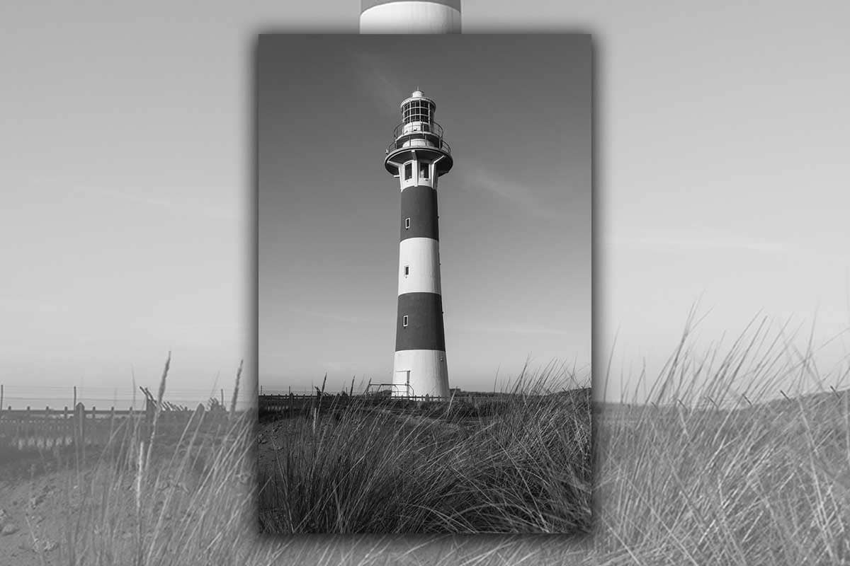 Vuurtoren Nieuwpoort | Landschap | Zwart-Wit