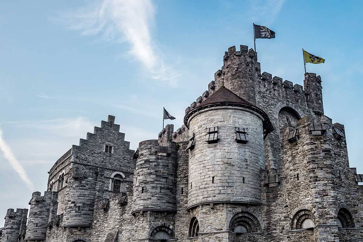 Detailfoto van Gravensteen Gent