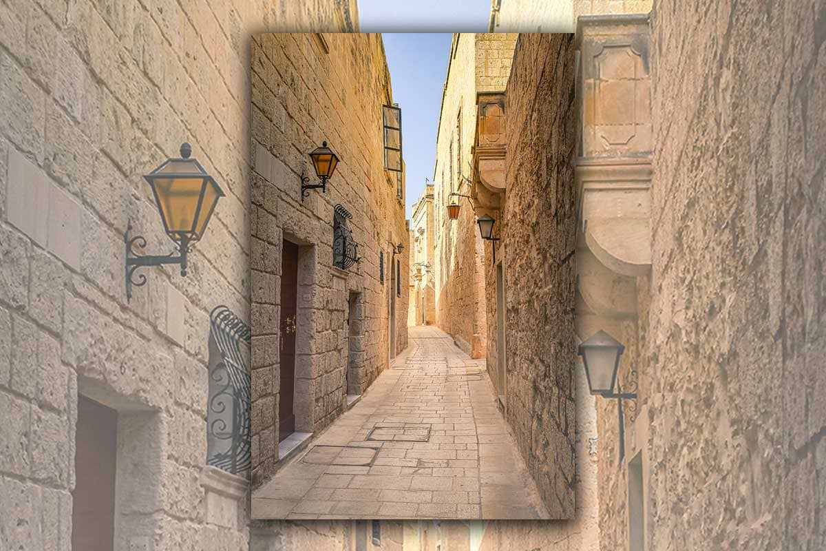 Pittoresk smal straatje in Mdina | Stadsfotografie | Reisfotografie