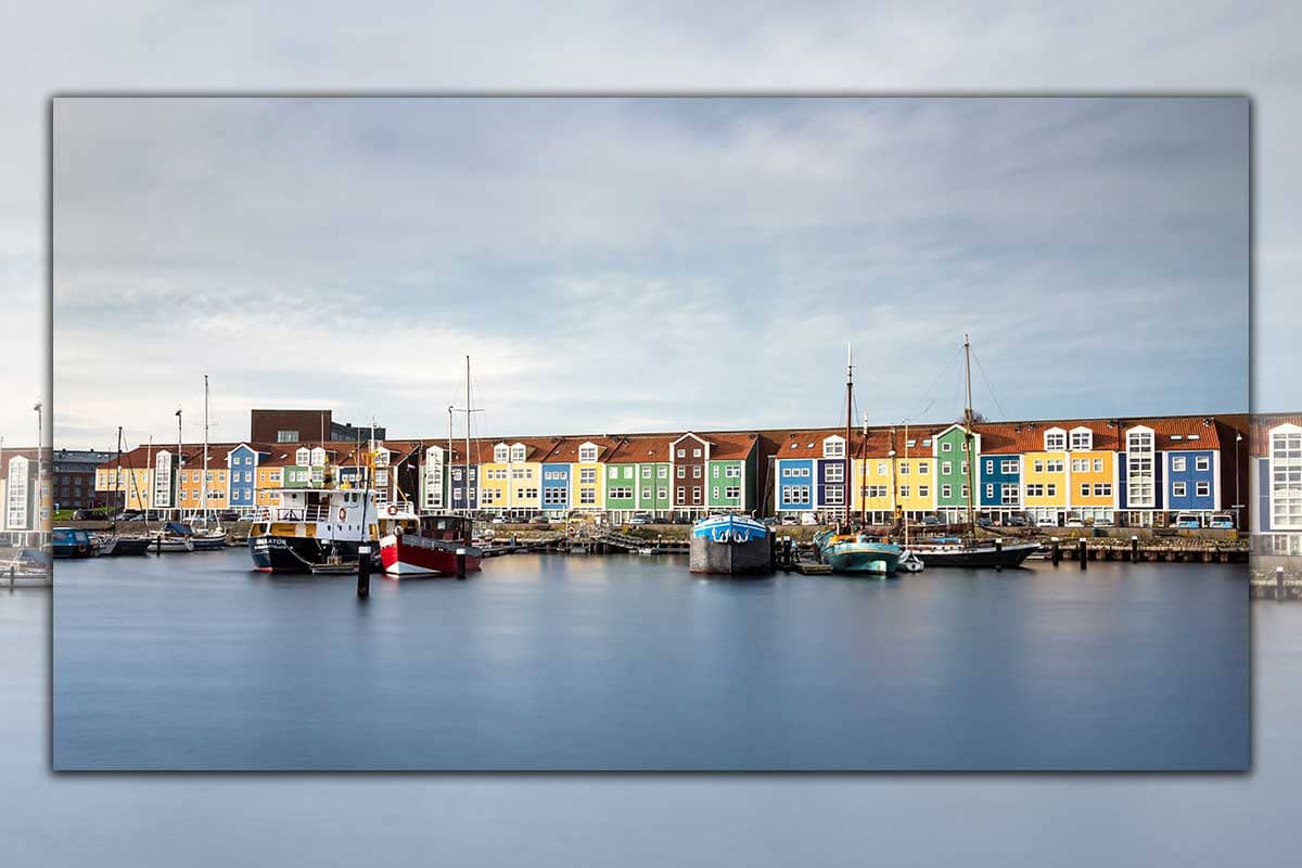 Jachthaven met kleurrijke huisjes | Panorama| Reisfotografie