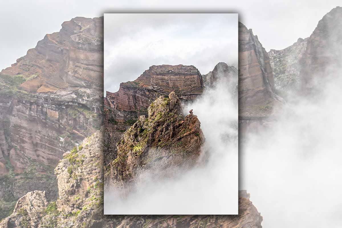 Bergtop in zee van wolken | Pico do Areeiro | Madeira | Landschap